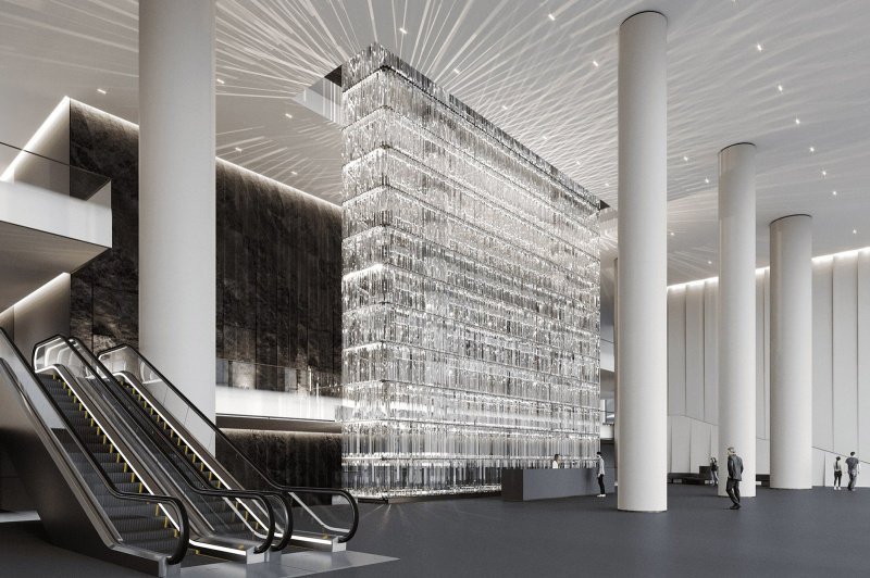 Инсталляция из стеклянных призм украсит комплекс в деловом квартале «Москва-Сити» 